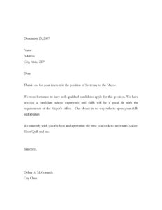 Rejection Letter For Job 21