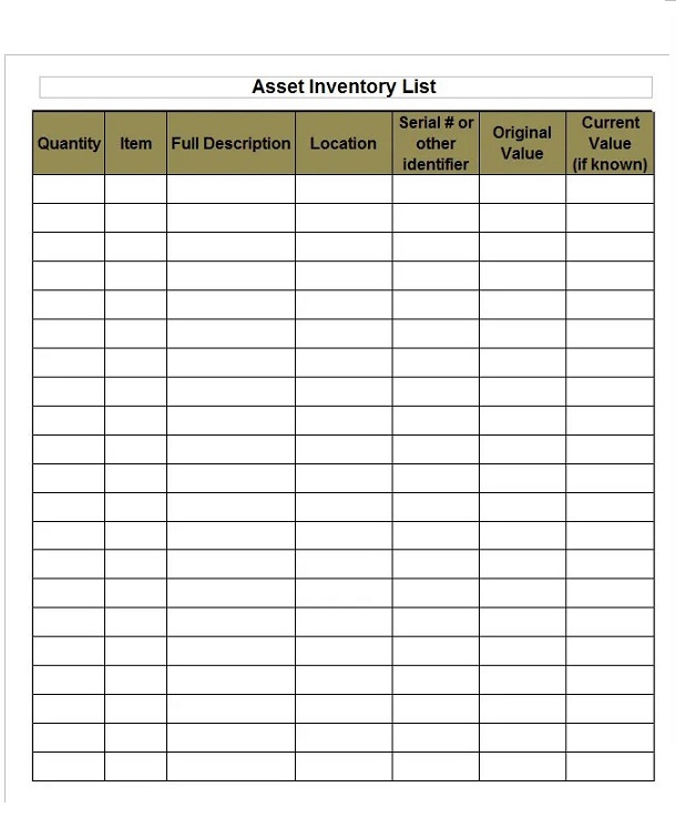 personal asset list 05