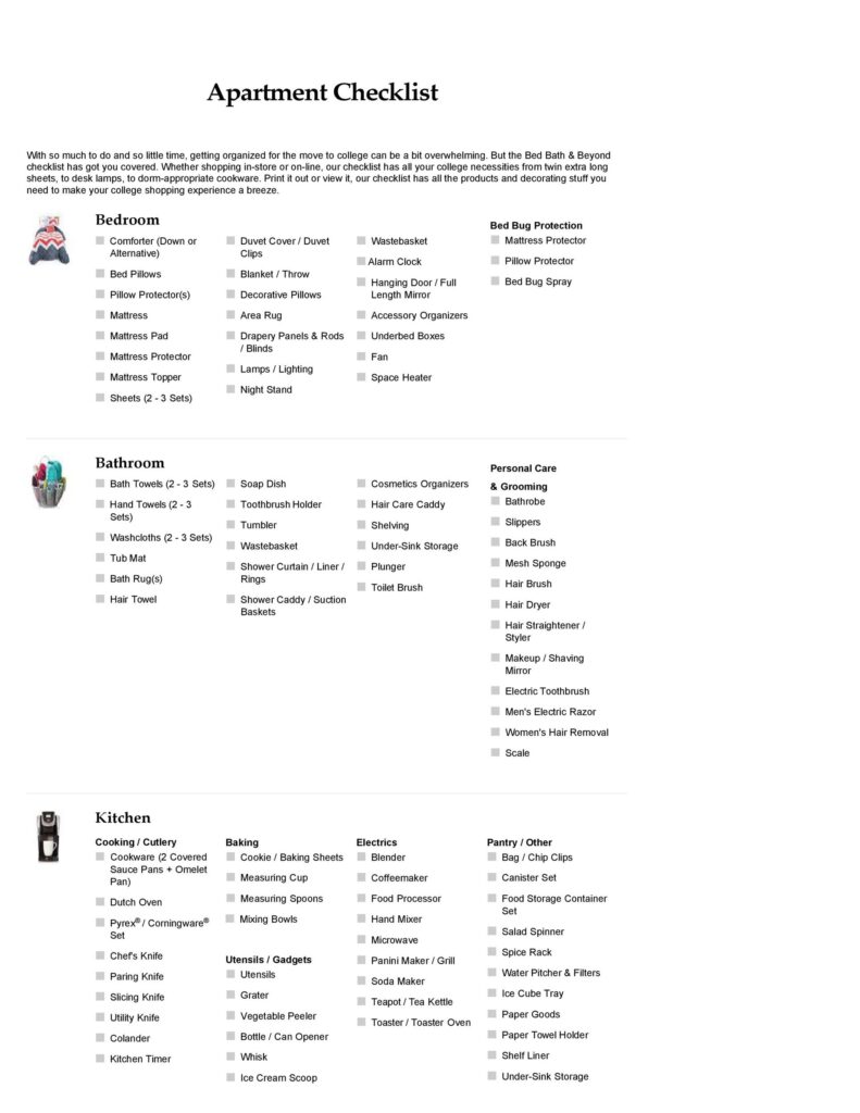 Apartment Checklist Template 10