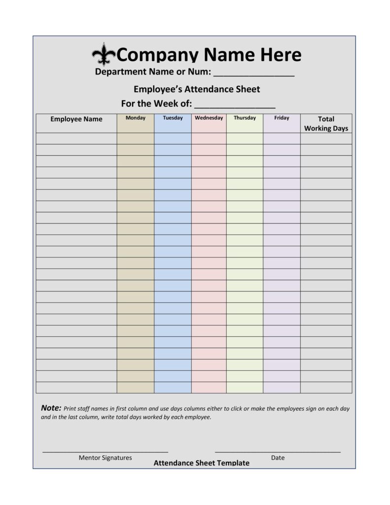 Attendance Sheet 03