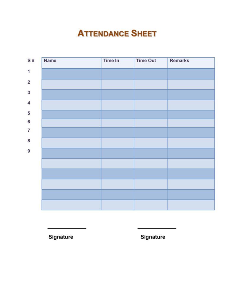 Attendance Sheet 06