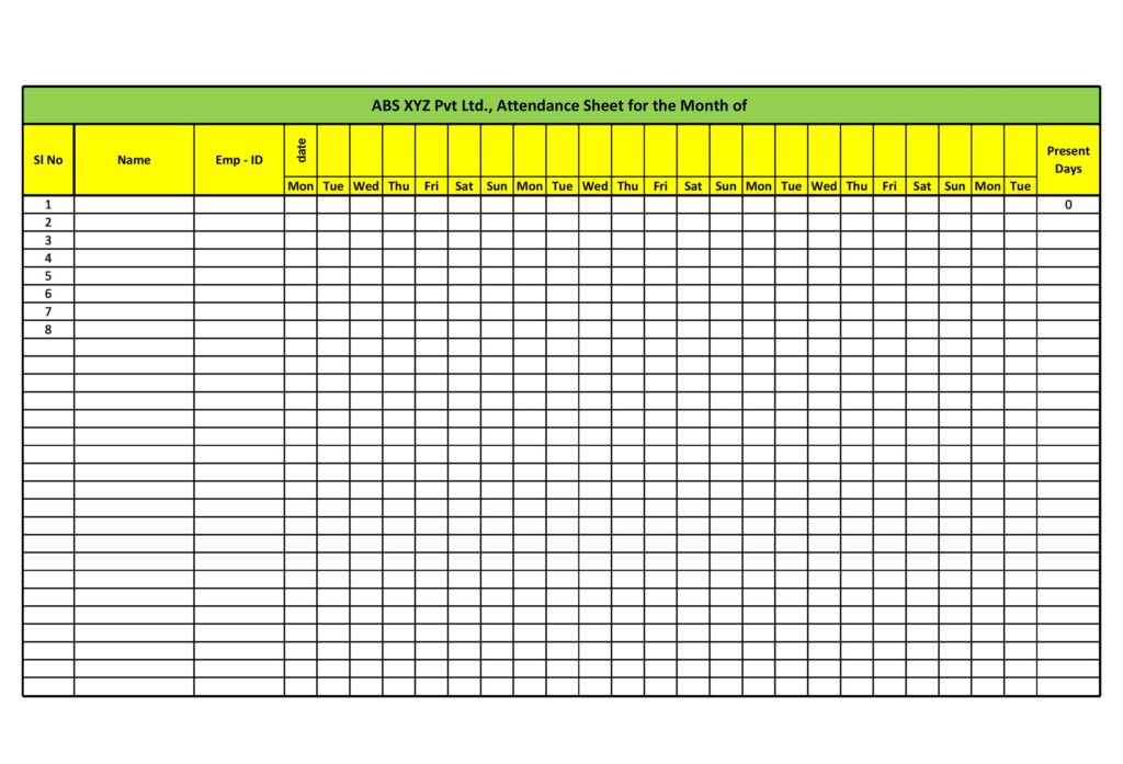 Attendance Sheet Template 08