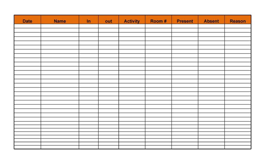 Attendance Sheet Template 24