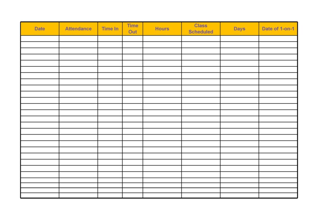 Attendance Sheet Template 36