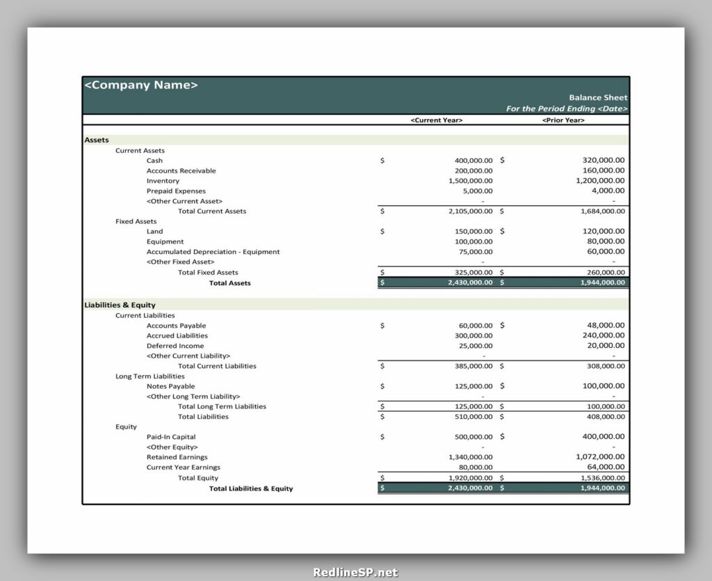 Balance Sheet Format 11