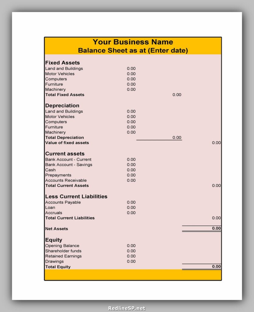 Balance Sheet Template 29