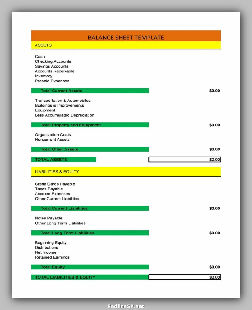 Balance Sheet Template 30