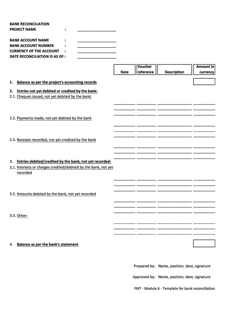 Bank Reconciliation Form 12 1