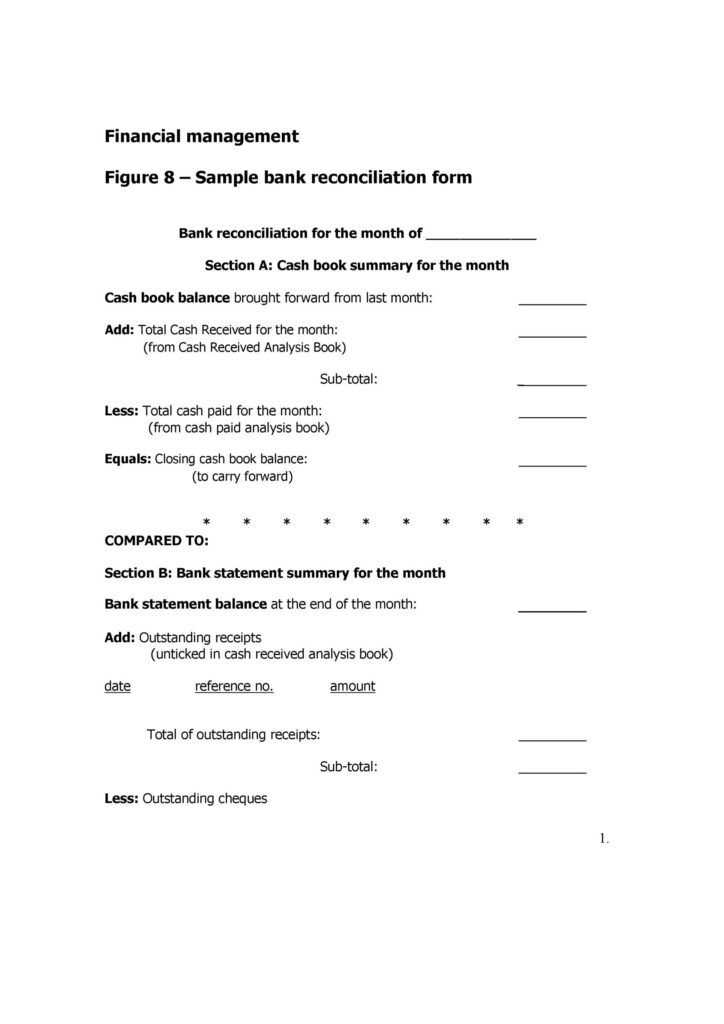 Bank Reconciliation Form 41