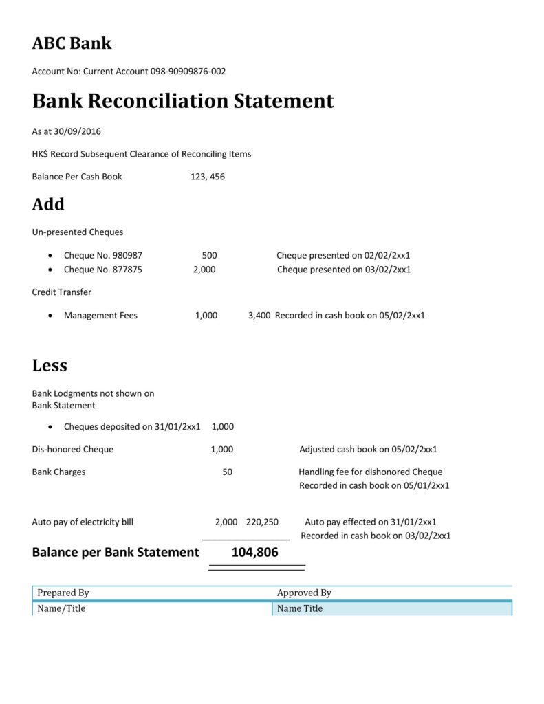 Bank Reconciliation Statement 38