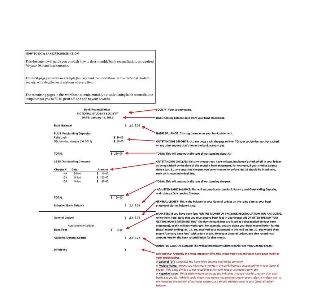 Bank Reconciliation Template 01