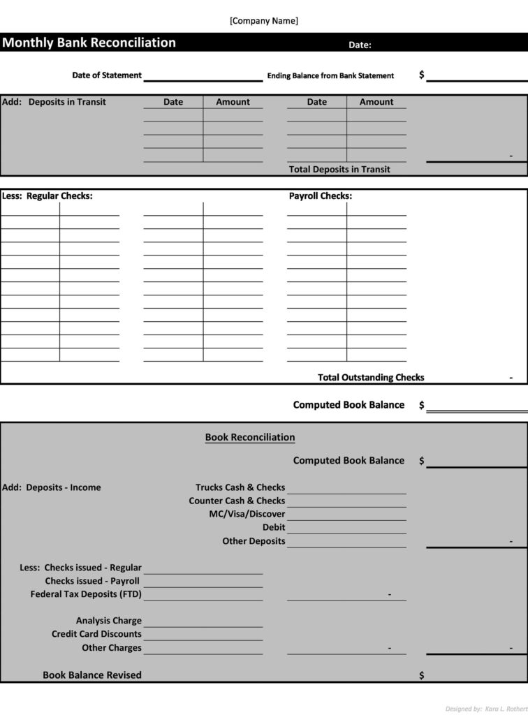 Bank Reconciliation Template 10