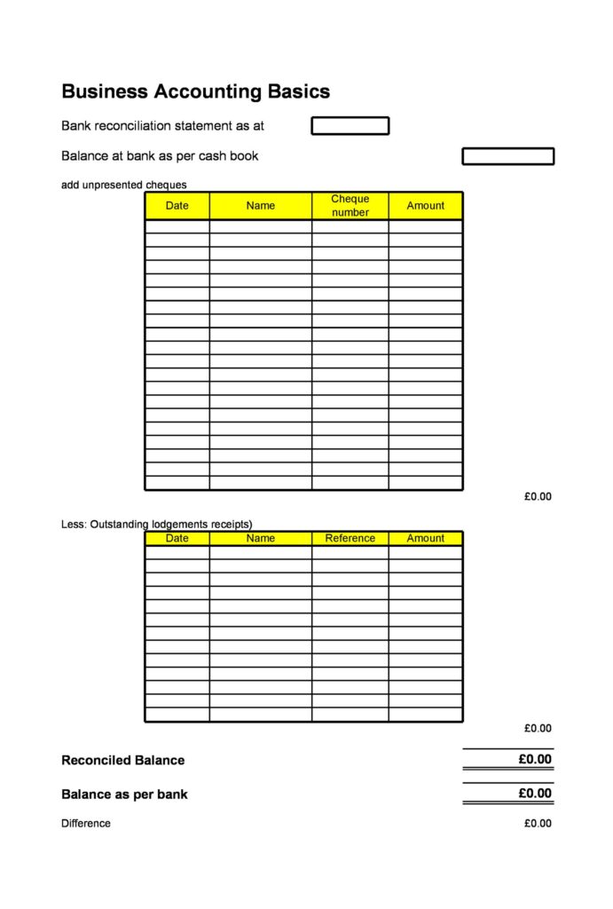 Bank Reconciliation Template 13