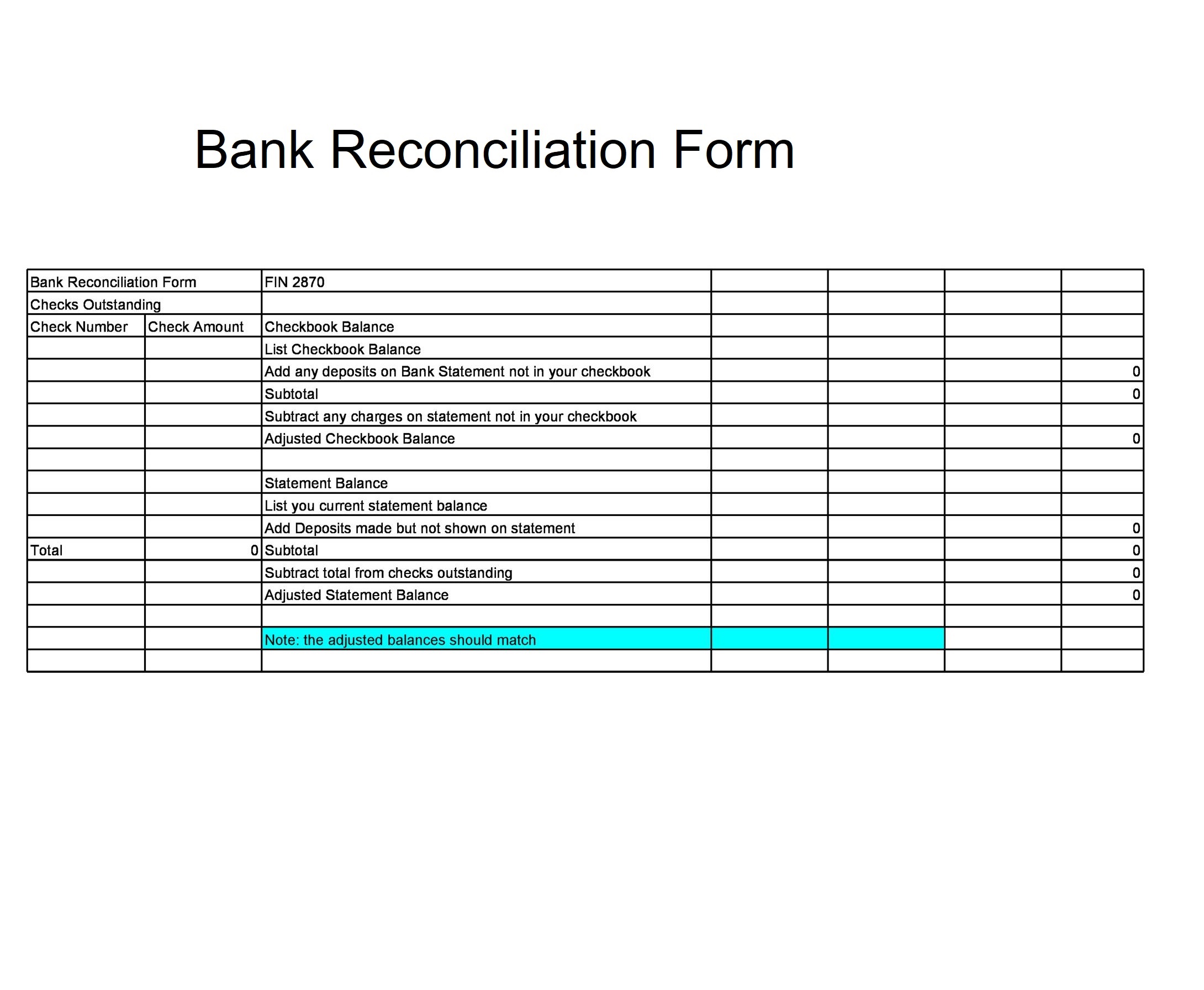 Bank Reconciliation Template 16