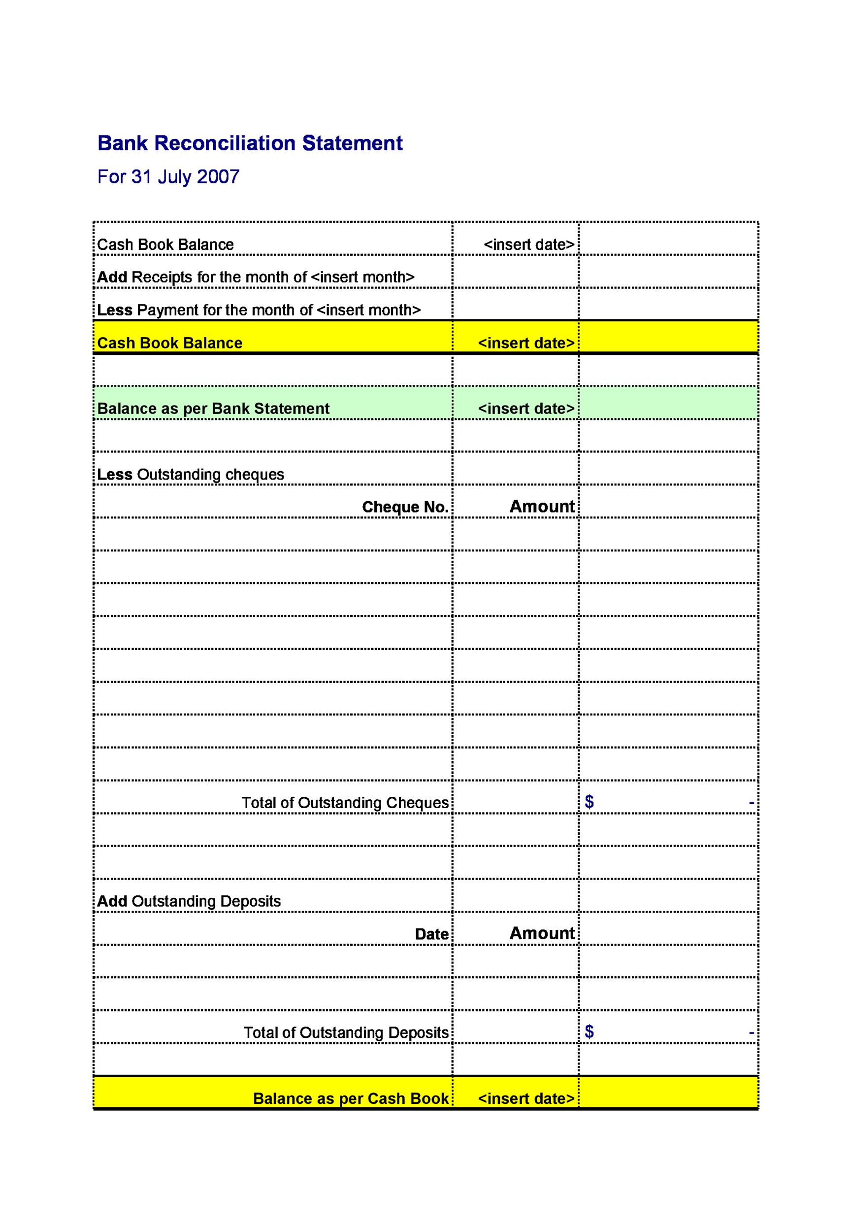 55 Useful Bank Reconciliation Template RedlineSP