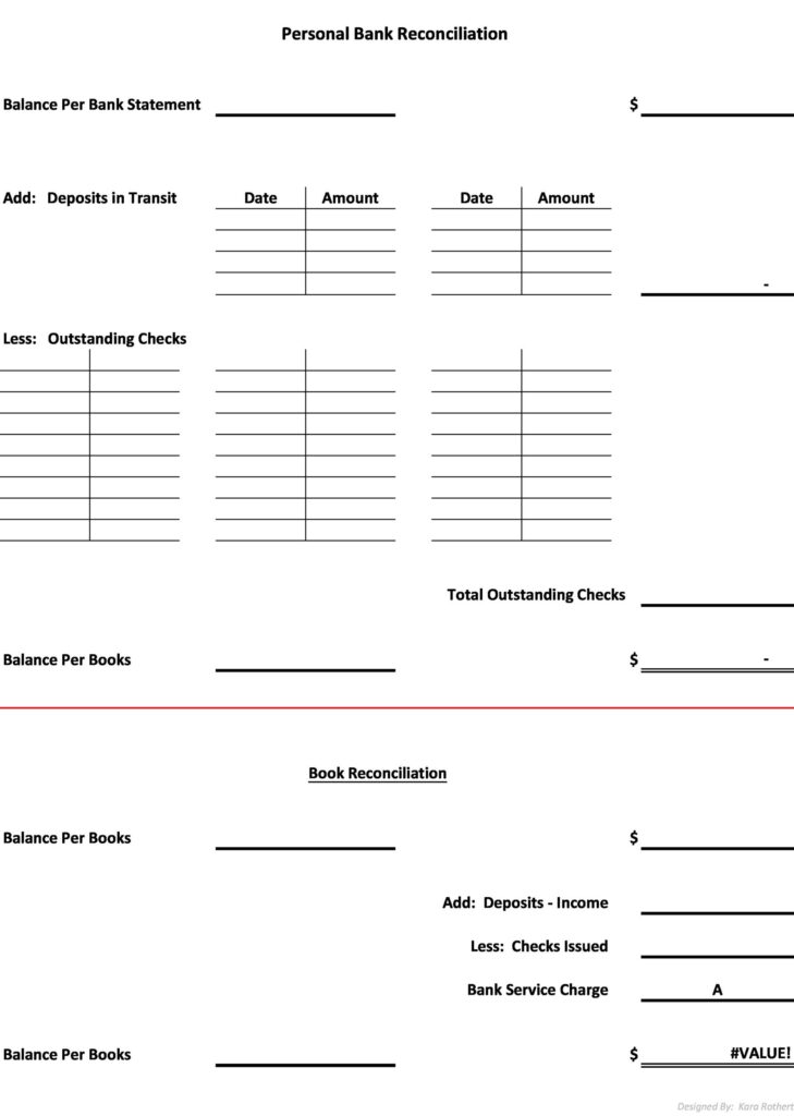 Bank Reconciliation Template 21
