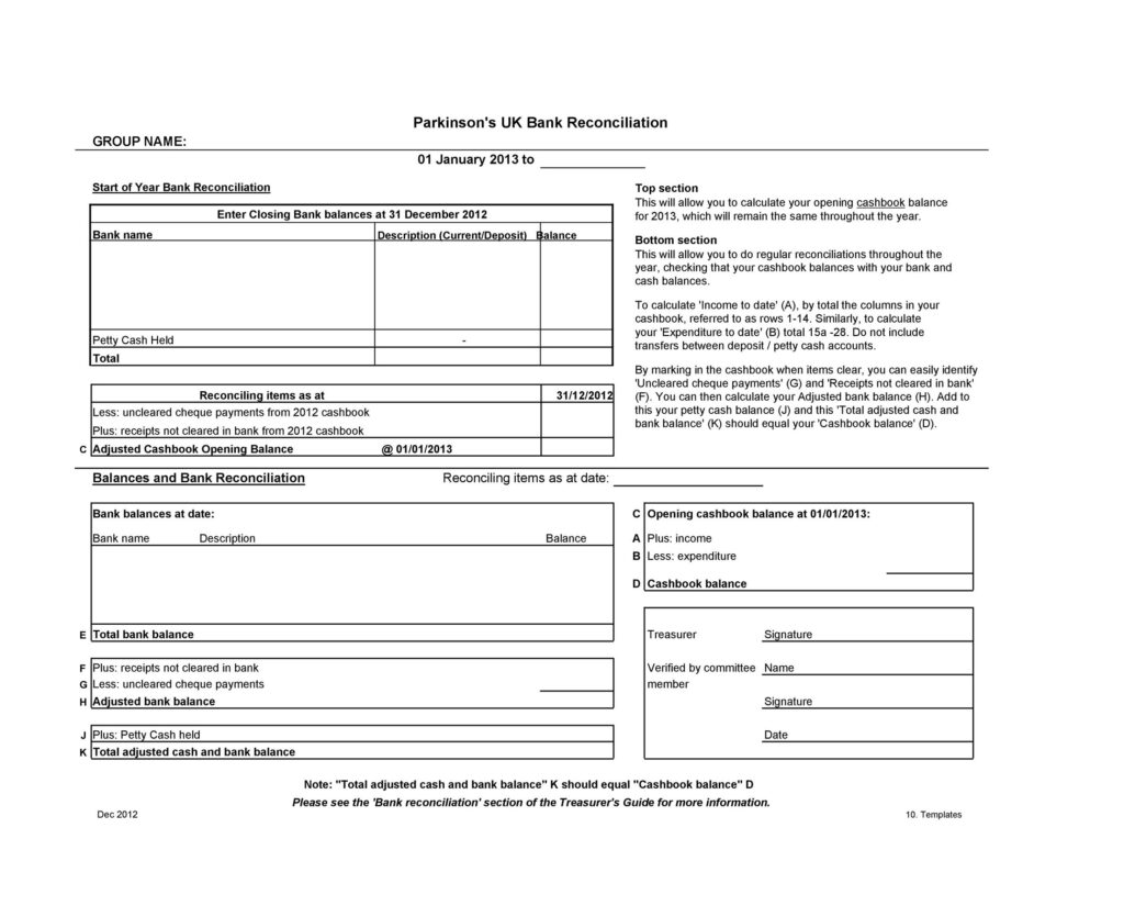 Bank Reconciliation Template 26