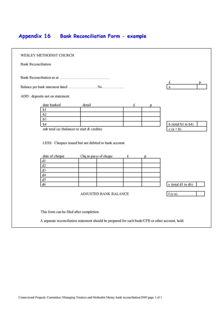 Bank Reconciliation Template 30