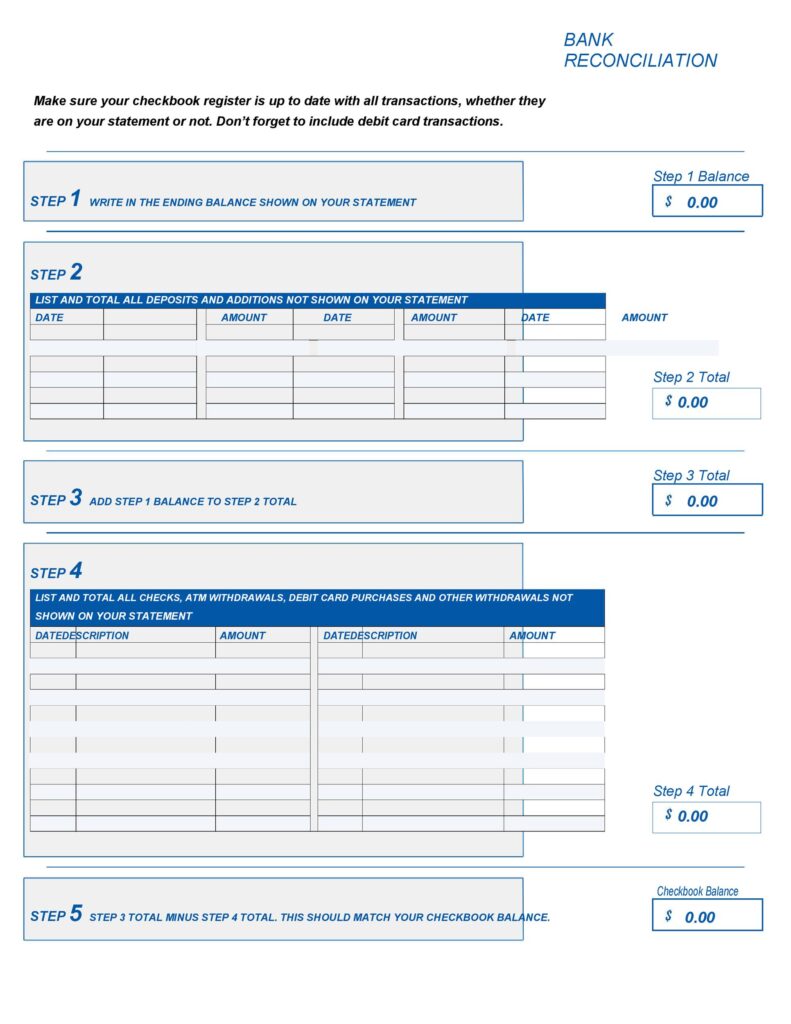 Bank Reconciliation Template 33