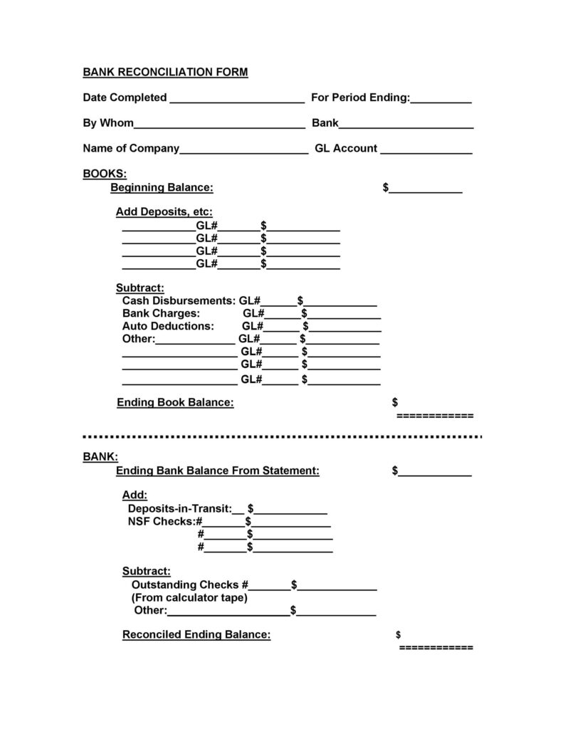 Bank Reconciliation Template 35