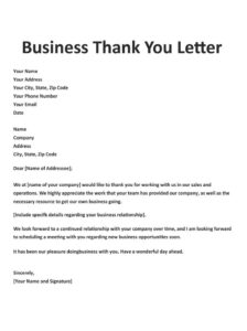 Buiness Thank You Letter