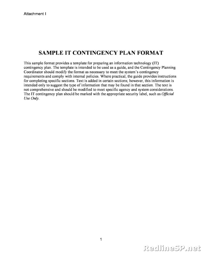 Contingency Plan Template 07