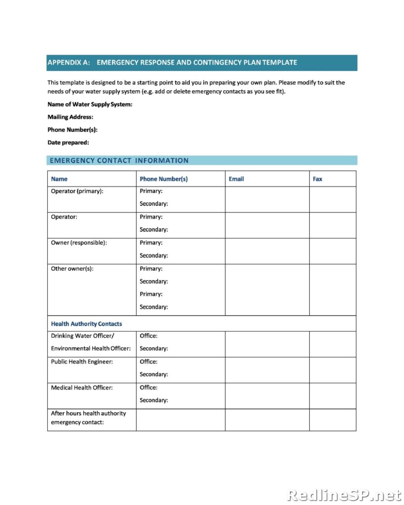 Contingency Plan Template 36