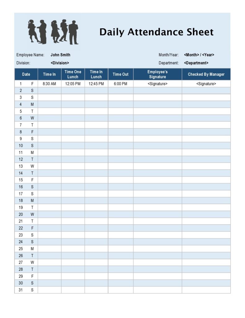 Daily Attendance Sheet