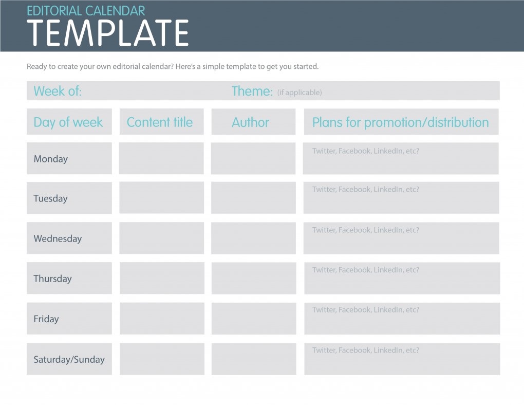 6 Printable Social Media Calendar Template RedlineSP