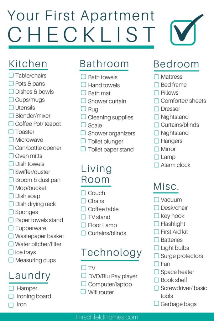 First Apartment Checklist 32
