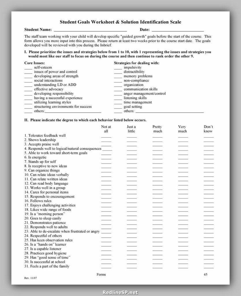 Goal Setting Template 11