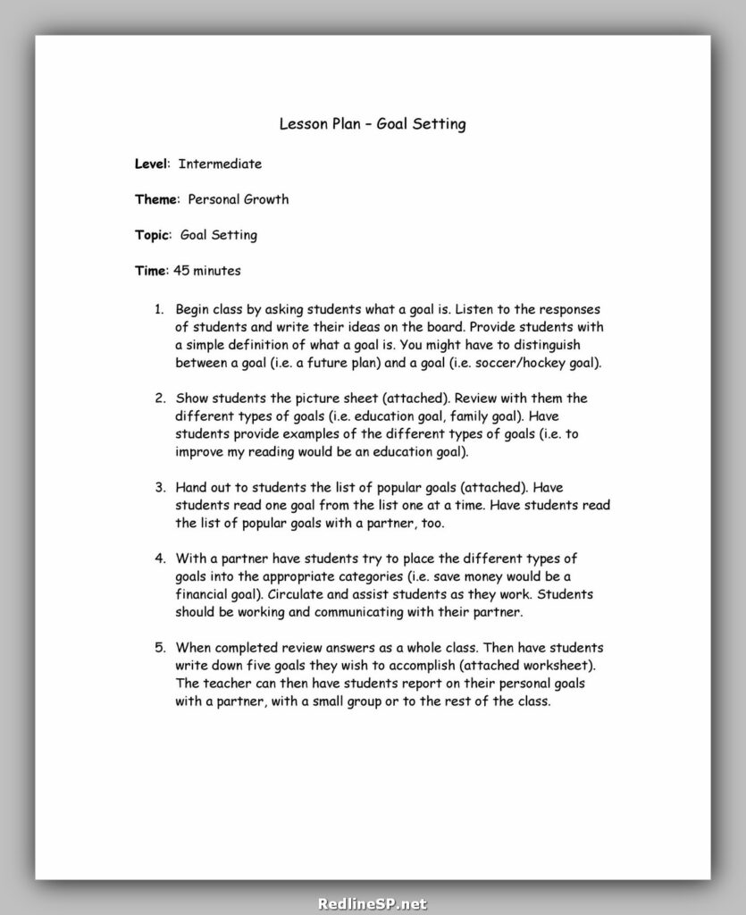 Goal Setting Template 27