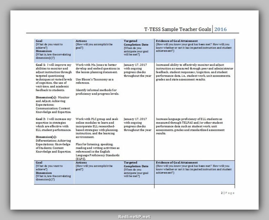 Goal Setting Template Excel 26