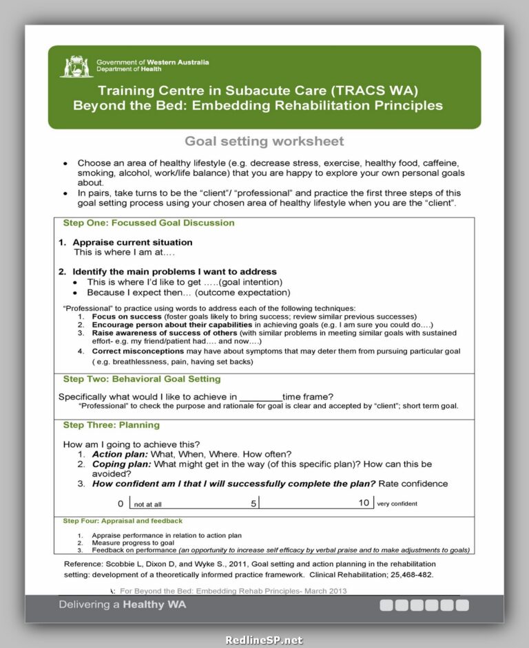 50 Free Goal Setting Template (Excel Word & Pdf) - RedlineSP