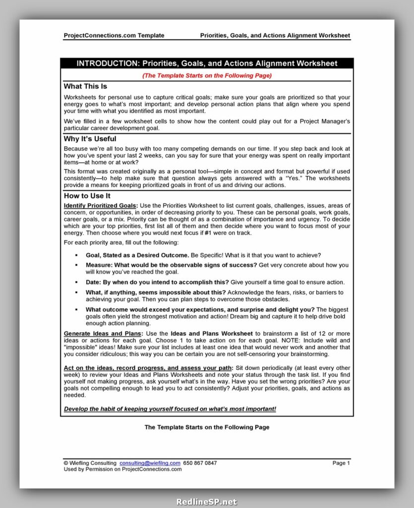 Goal Setting Template Pdf 30