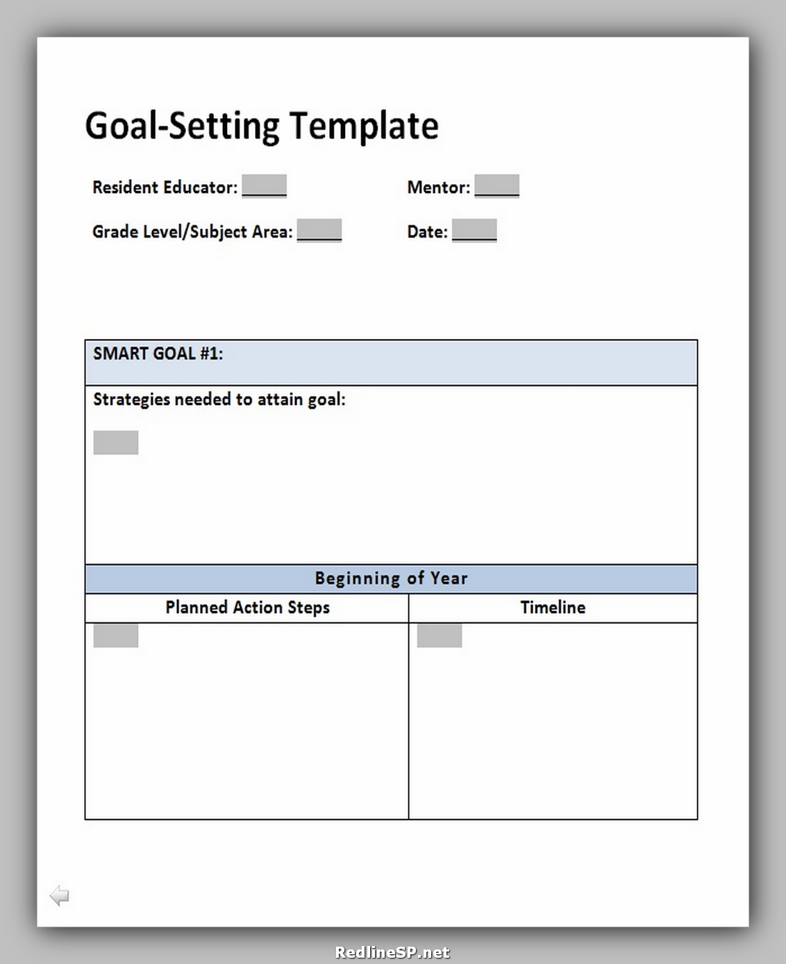 Goal Template Word from www.redlinesp.net