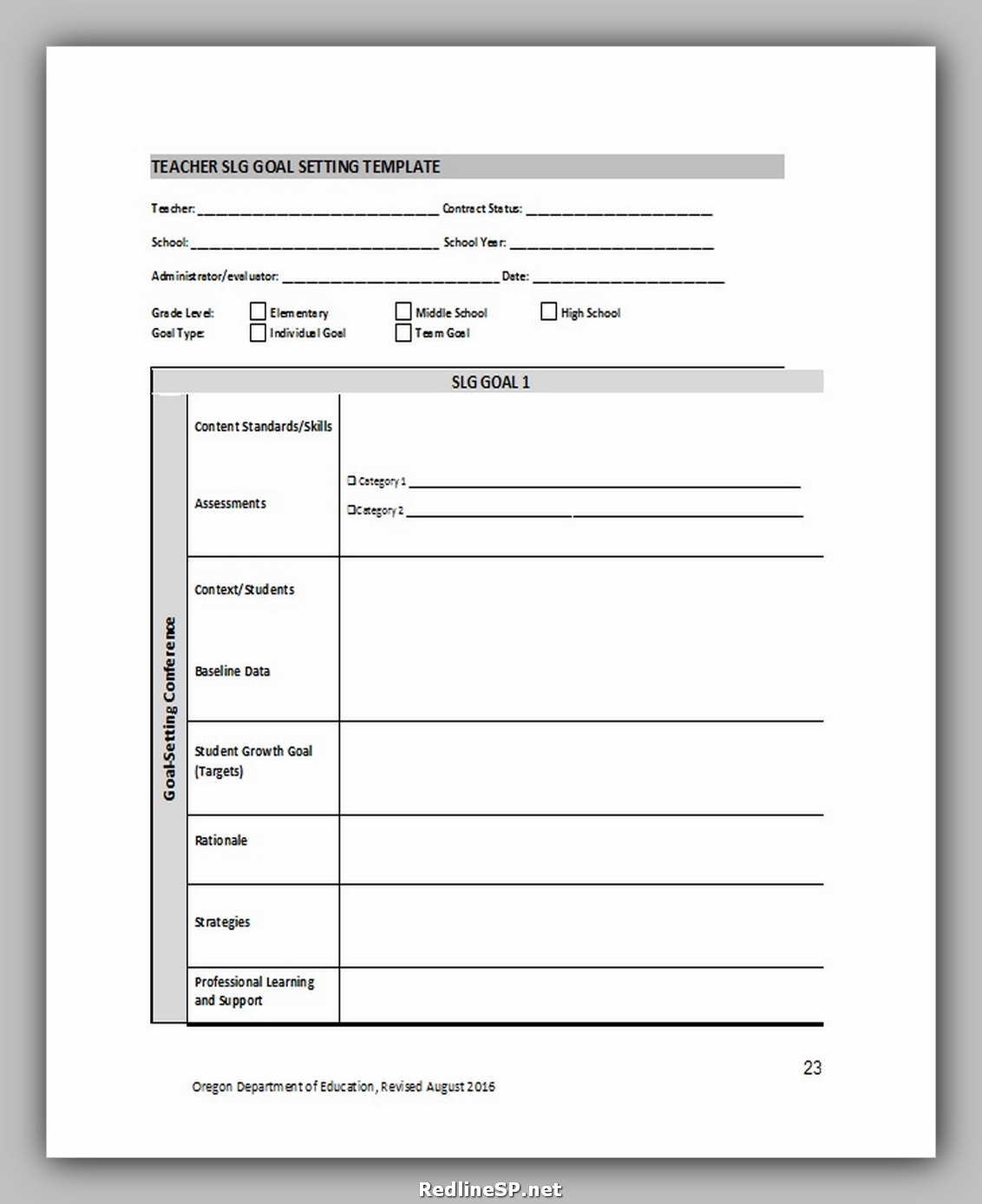 Goal Template Word from www.redlinesp.net