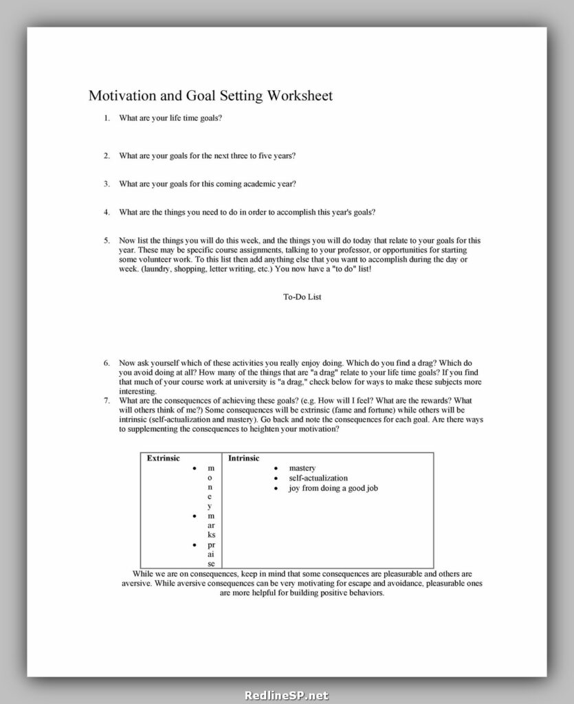 Goal Setting Worksheet 25