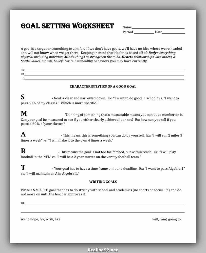 Goal Setting Worksheet 35