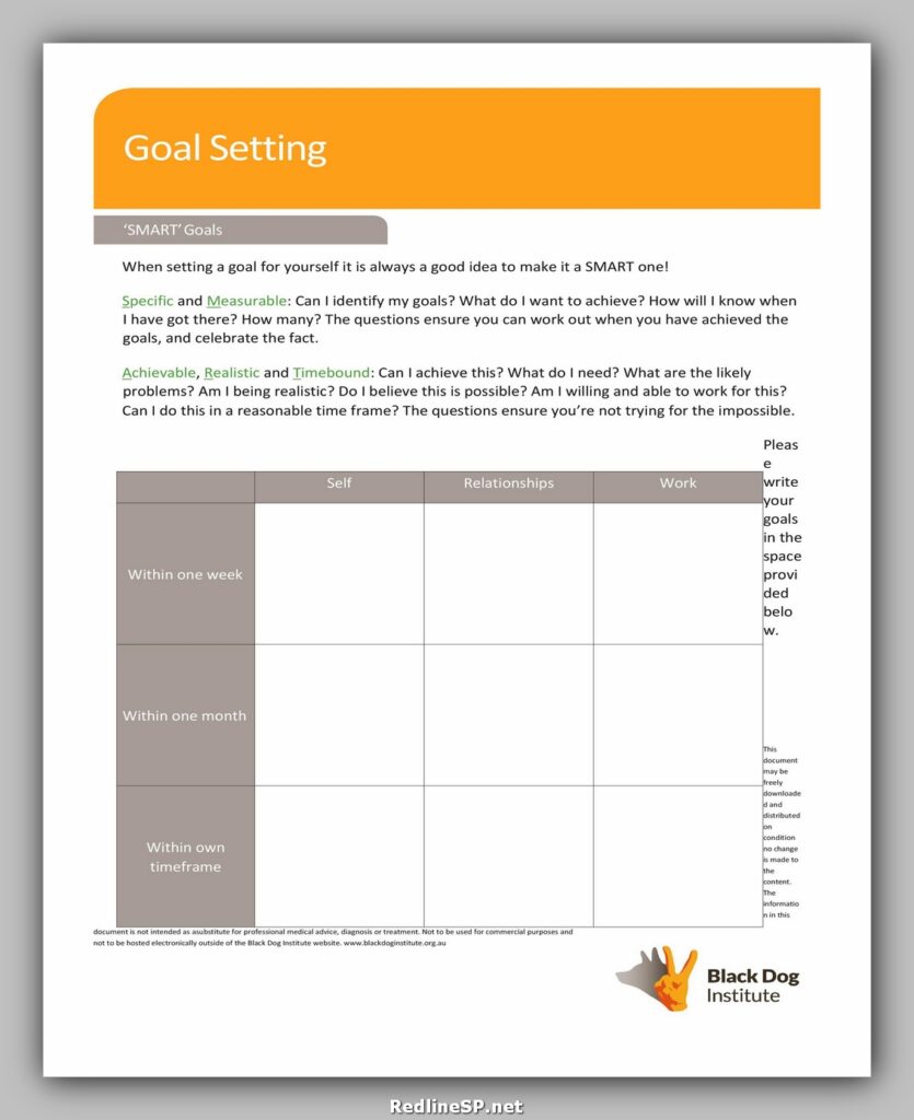 Goal Setting Worksheet 40