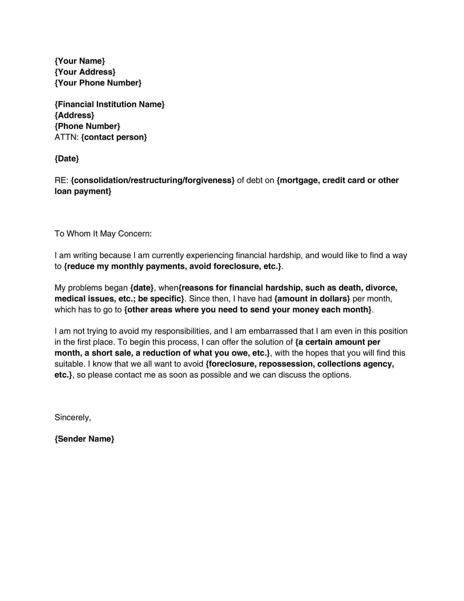 travel hardship postponement letter sample