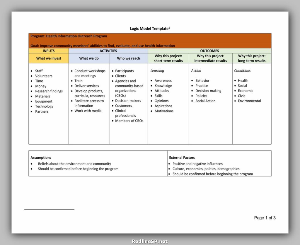 Logic Model Template 18