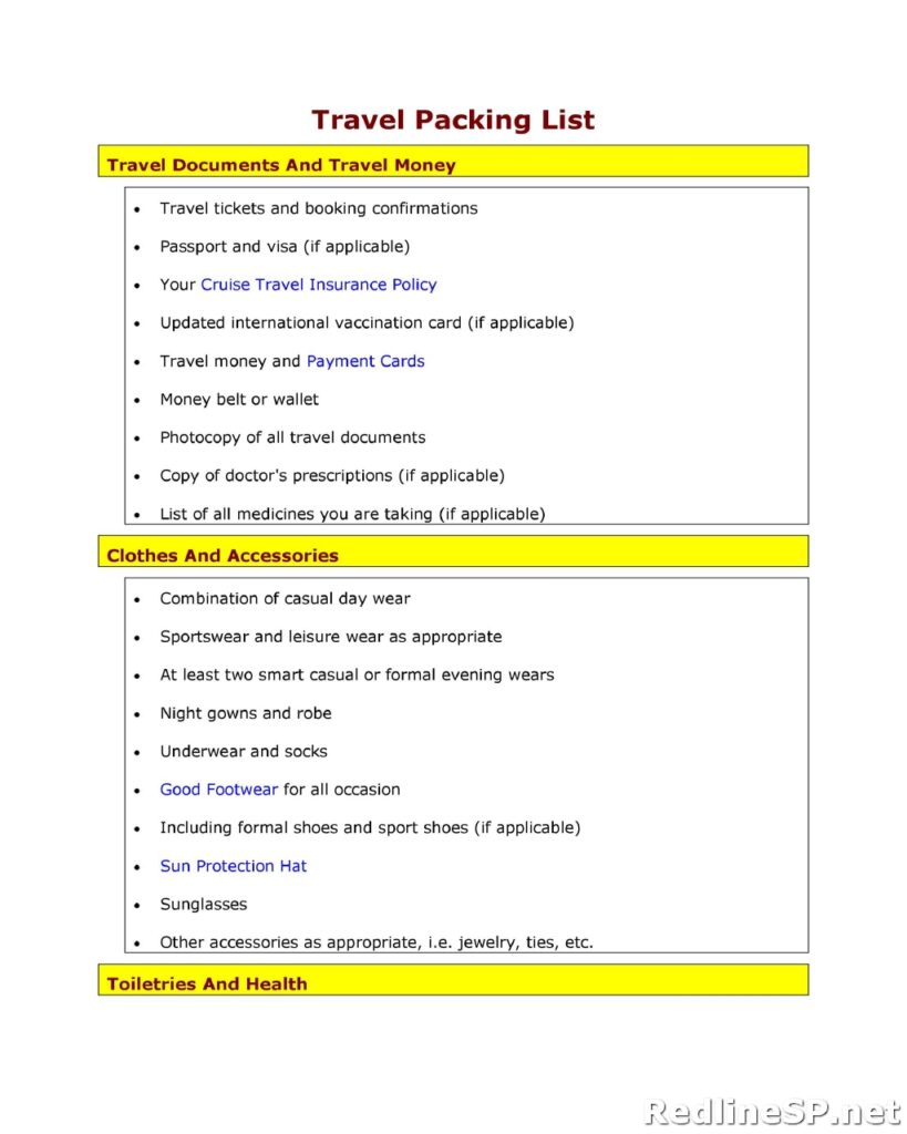 Packing List 08