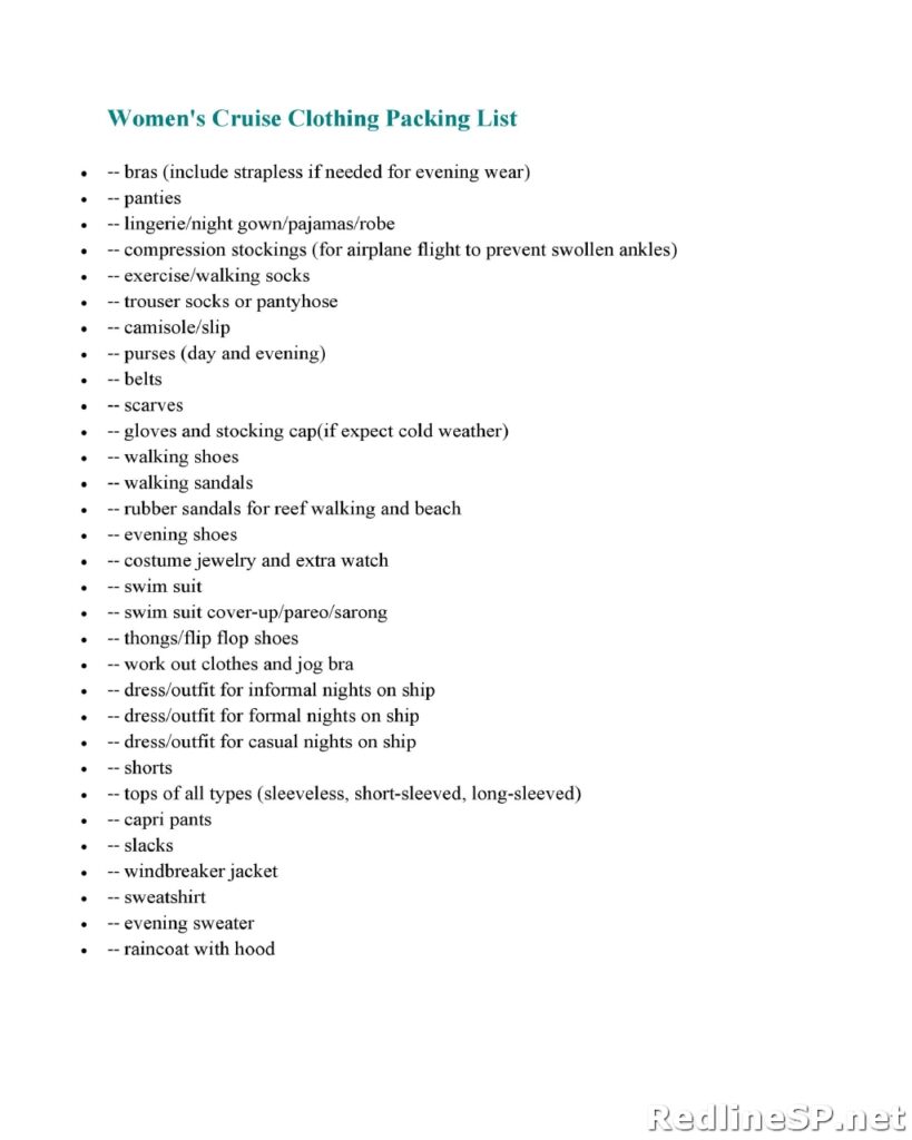 Packing List Template 12