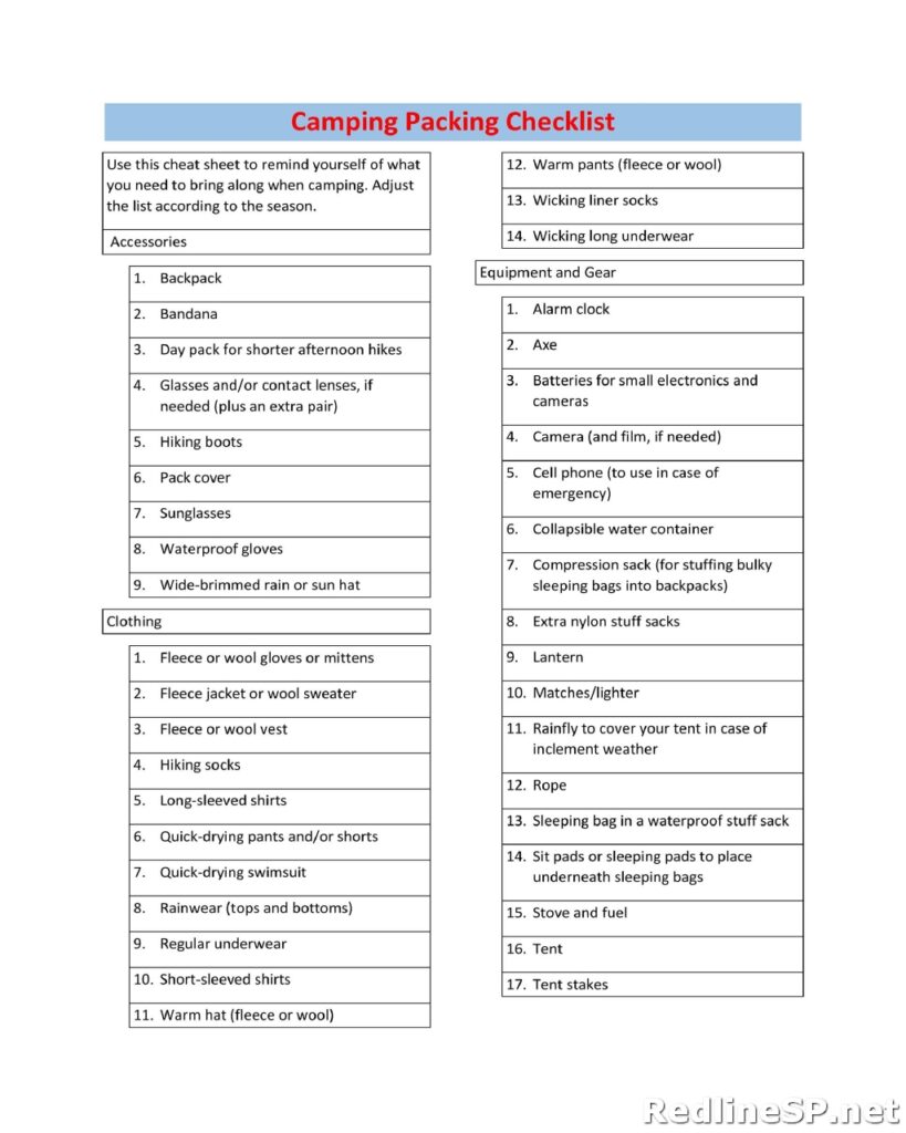 Packing List Template 17