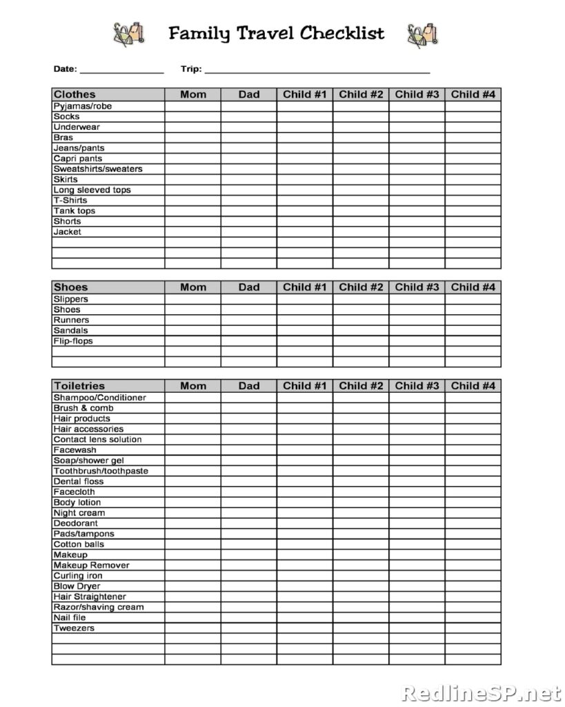 Packing List Template 36