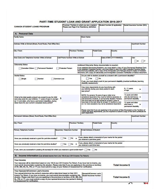 9 Free Printable Student Loan Application Form - RedlineSP