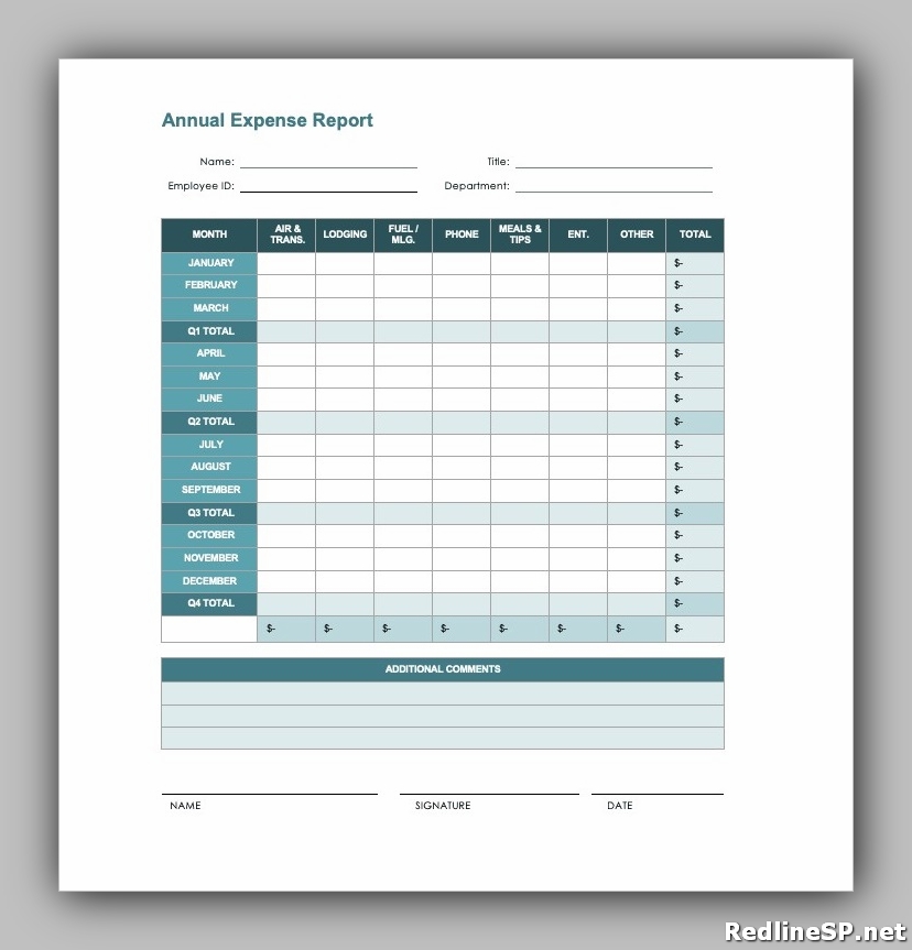 Annual Expense Report