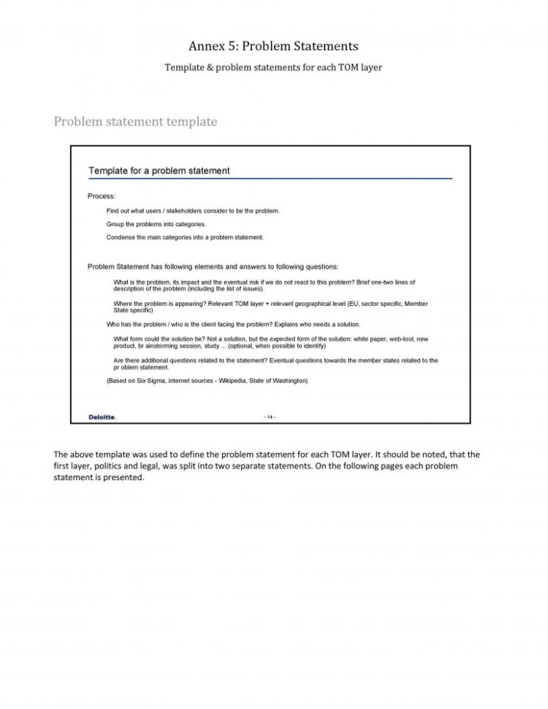 40 Powerful Problem Statement Template - RedlineSP