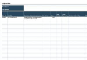 Project Risk Register Template 28